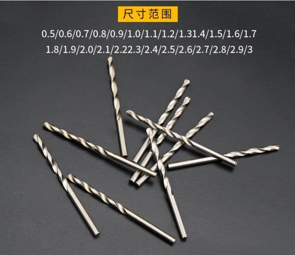 10pcs Micro HSS Straight Shank Twist Drill Bit Set Electrical Drilling Tool 0.5mm - 3.0mm