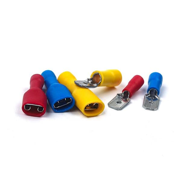 50PCS(25 Set) FDD/MDD 6.3mm Terminal Female+Male Spade Insulated Electrical Crimp Terminal Connectors Wiring Cable Plug