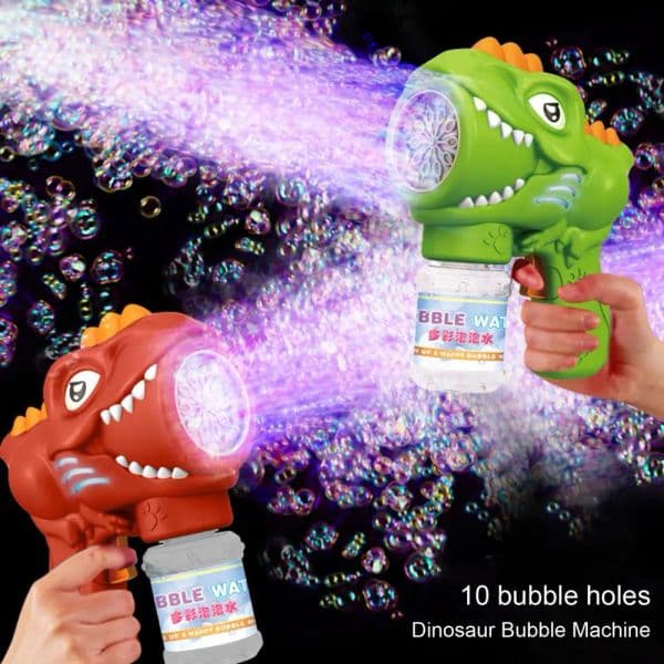 Automatic Bubble Toy Fun Safe Dinosaur Bubble Machine Automatic Bubble Blower with Lights Birthday Gift for Kids for Summer