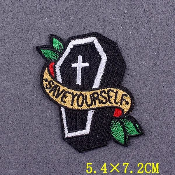 Gothic Patches On Clothes DIY Cross Badges On Backpack Applique Skull Clothing Thermoadhesive Patches For Clothes Stripes Decor