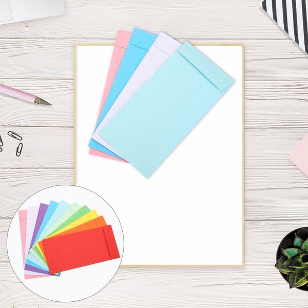 new 120 2025 Pcs Kraft Money Envelopes Colored Budget Cash Gifts Self Adhesive Tip Saving Coin