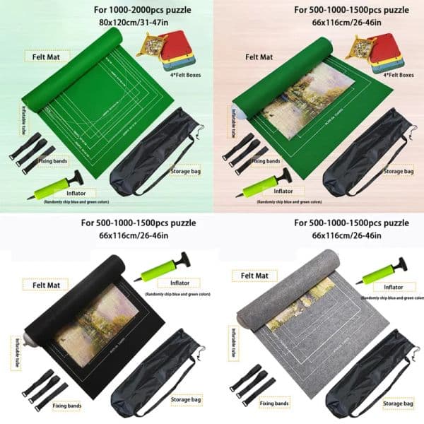 Puzzles Pad Jigsaw Roll Felt Mat Playmat Puzzles Blanket Portable Travel Storage Bag For 1500/2000/3000 Pcs Portable Puzzle Mats