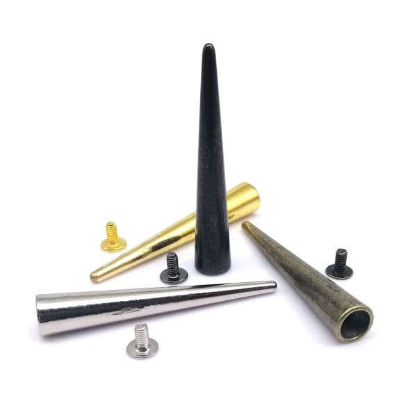 10 Sets 10x54mm Metal Decor Punk Bullet Warhead Spike Cone Screw Back Rivet Stud Spot Nail Leather Collar Bag Belt Jacket Repair