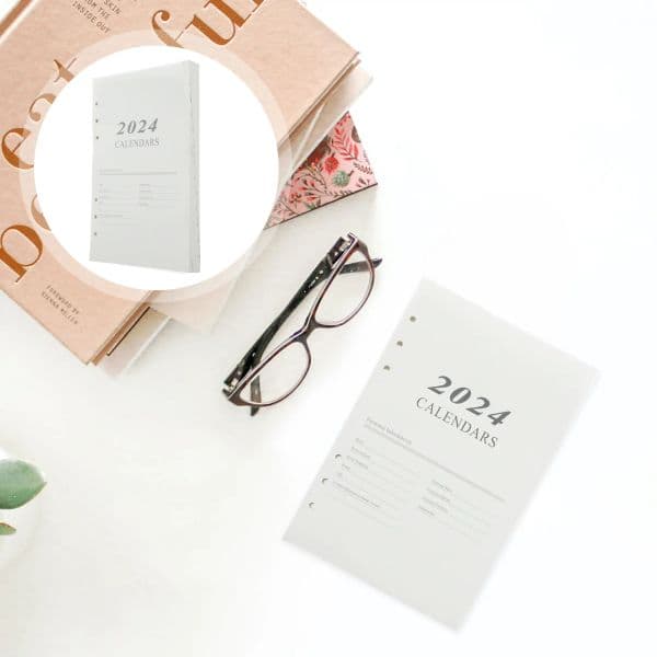 2024 English Agenda Book Page A5 Planner Notebooks Blank Calendar Delicate Year Notepad Paper Weekly Monthly Office Pocket Size