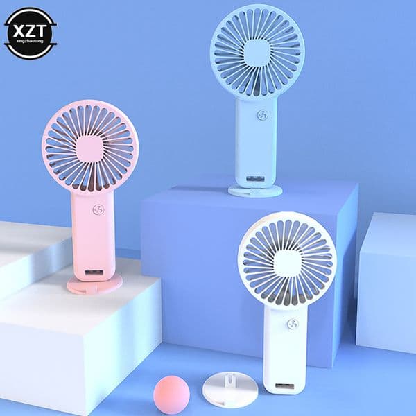Portable Fan USB Chargeable Mini Fan Handheld Fans with Base Summer Outdoor Beach Cooler Table Fan with Phone Holder