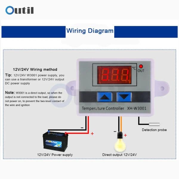 12V 24V 110V 220V W3001 Digital LED Temperature Controller Thermostat Control Switch Thermoregulator Sensor Meter Heating Coolin