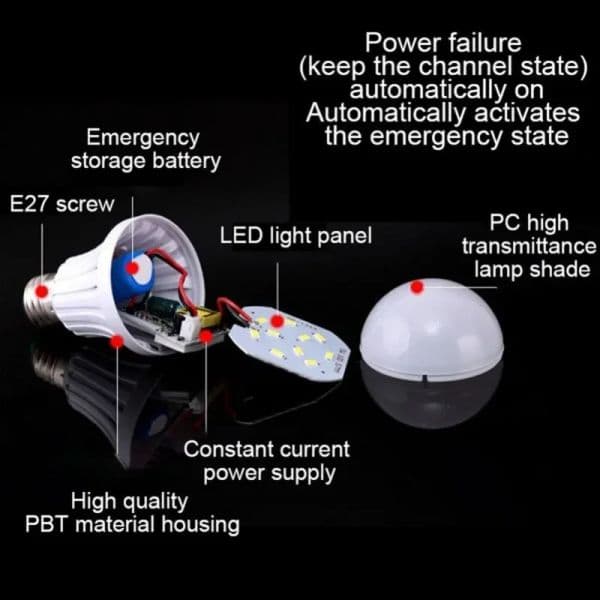 Rechargeable Emergency Led Light Bulb 9/12w Light Bulb Water Portable Spotlights The Smart Emergency Bulb Rechargeable Light