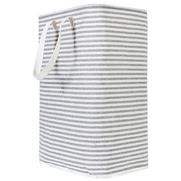 Fabric Dirty Clothes Basket Home Foldable Clothes Storage Striped Cloth Dirty Clothes Basket