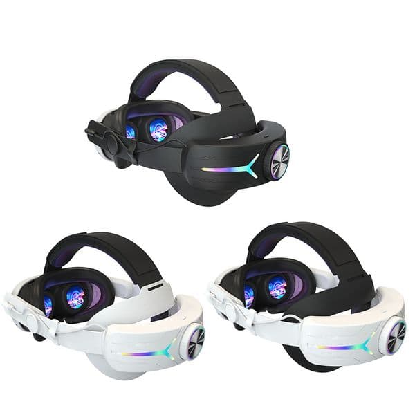 RGB Adjustable VR Head Band 8000mAh Rechargeable VR Lightweight Replacement Strap Reduce Face Pressure for Meta Quest 3 Headset
