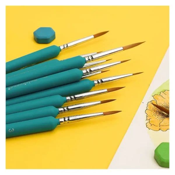 11Pcs/Set Hook Line Pen For Watercolor Oil Painting Extra Fine Soft Wolf Hair Hand Brush Gouache Acrylic Nail Art Drawing