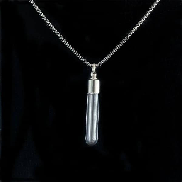 DIY Water Drop Openable Chain Necklace Unisex Crystal Perfume Bottle Blood Vial Pendant Choker Jewelry Props Accessories
