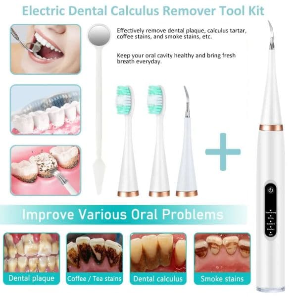 Electric Ultrasonic Teeth Cleaner Dental Scaler Dental Tooth Calculus Stains Tartar Remover Oral Irrigator Teeth Whitening Tool