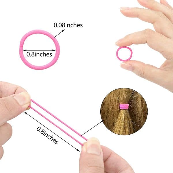 200PCS Baby Toddler Hair Ties Multicolors Elastic Hair Ties,2cm in Diameter No Crease Finger Hair Elastics Small Ponytail Holder