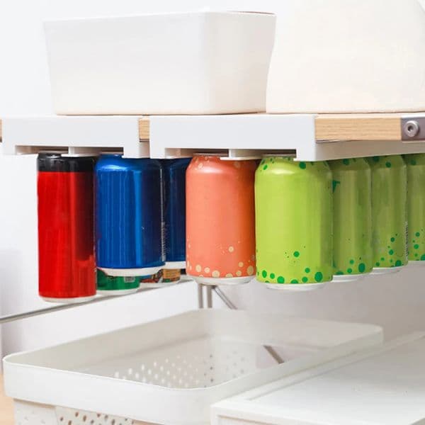 Can Dispenser Beer Soda Storage Rack Refrigerator Space-saving Organizer Beverage Bottle Holder For Kitchen Double-row Container