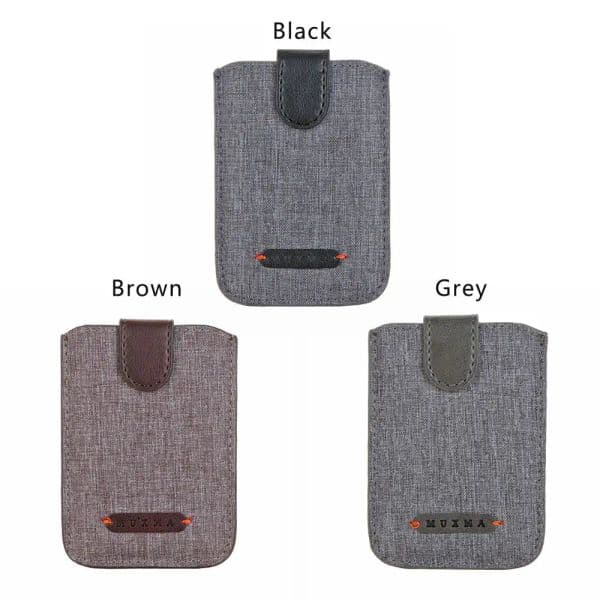 Universal RFID Blocking 5 Pull Credit Card Holder Cell Phone Wallet Case PU leather Stick Adhesive Card Holder