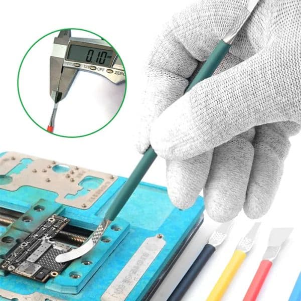 RELIFE RL-049B CPU Glue Removal Crowbar Set for Mobile Phone Repair Double-side Flexible and Thin Degumming Stick Kit