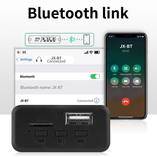 6W Bluetooth Amplifier MP3 Decoder Board Microphone Car Mp3 Player USB Record FM Radio AUX for Speaker Handsfree Audio DIY