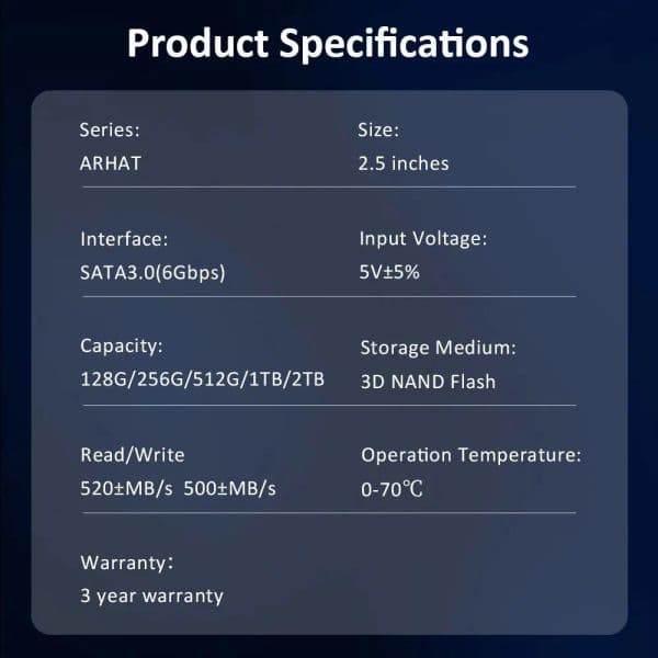 HUADISK SSD new SATA3 2.5 Inch 2TB 1TB 512GB 256GB 128GB Internal 2025 Hard Solid Disk SATA3.0 6Gbps SSD for Laptop SSD Notebook Computer