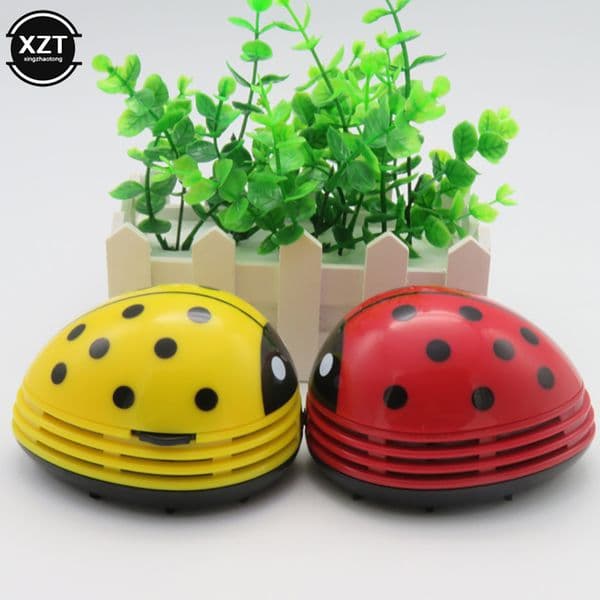 Mini Beetle Vacuum Creative Ladybug Table Vacuum Cleaner Desktop Coffee Dust Collector For Home Office Desktop Keyboard Cleaning