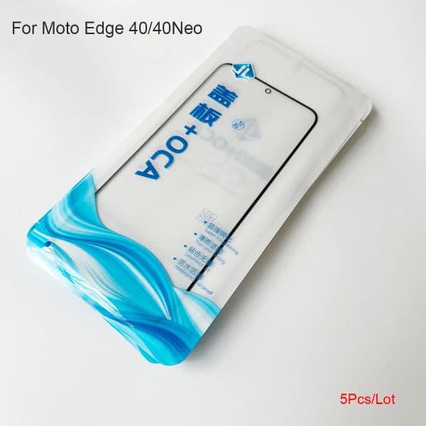 5Pcs AAA Screen Front Outer Glass Laminated OCA For Motorola Moto Edge 40 Neo Touch Screen Panel Plate Cover Replacement