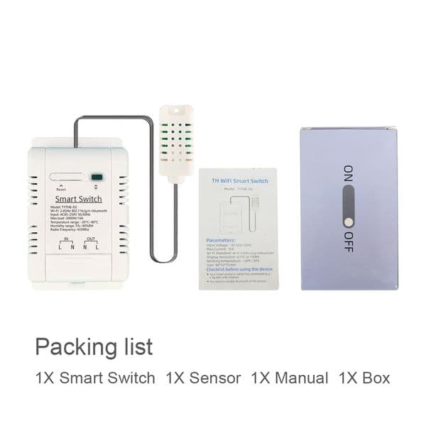 1PCS TUYA WiFi Smart Temperature Humidity Switch Sensor With Probe Dual Relay Output Temp Remote Monitor Work With Google Alexa