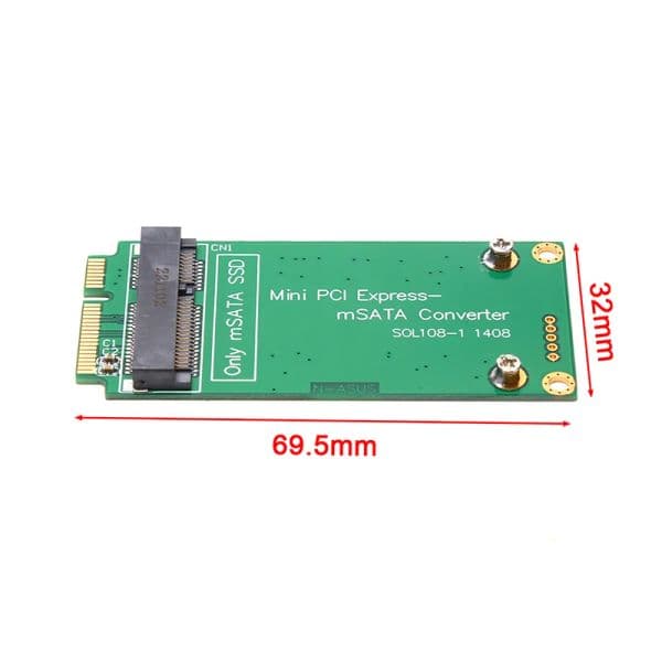 100% brand new and high quality mSATA SSD to SATA Mini PCIe SSD adapter card for Asus EPCS101 900A 901A