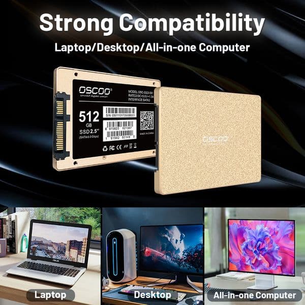 OSCOO Original MLC chip SSD 240GB 2.5 Inch SSD 512GB SATA III Internal Solid State Drive HDD SSD Hard Disk for PC Laptop Desktop