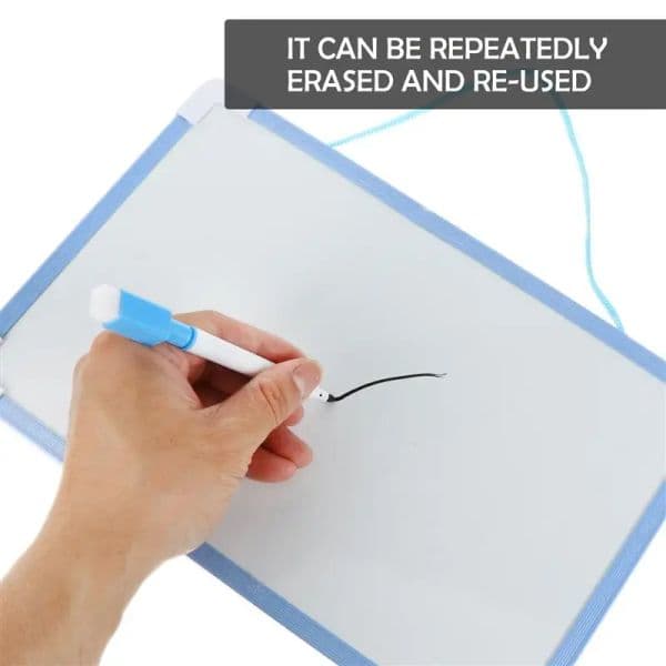 1 Set Magnetic Hanging Whiteboard Double Sided Easel Whiteboard Creative Wall Writing Message Board For Kids Boys ( Blue ) e73f5