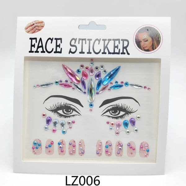DIY Rhinestone Gemstone Eyeshadow Stickers Holiday Party Glitter Face Jewellery Nail Stickers Children Cute Art Tattoos Self-adh