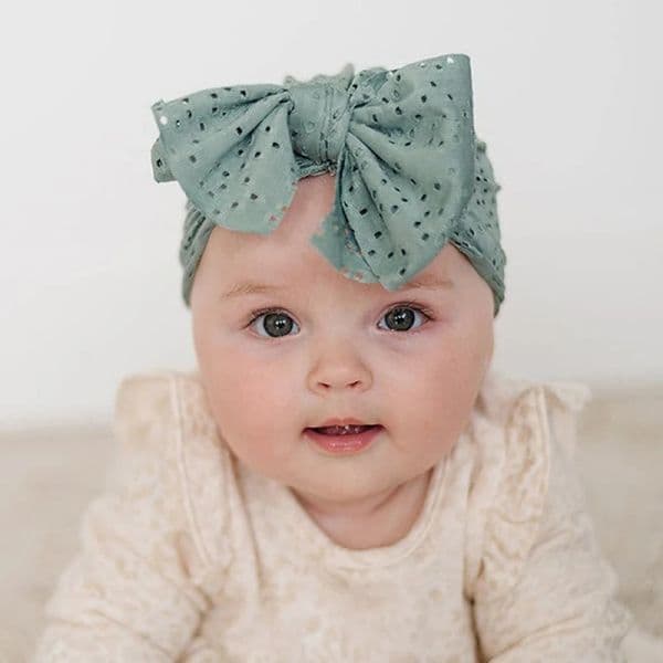 Summer Baby Bow Turban Hat Soft Elastic Baby Bonnet Hat for Newborn Girls Solid Color Breathable Infant Kids Beanie