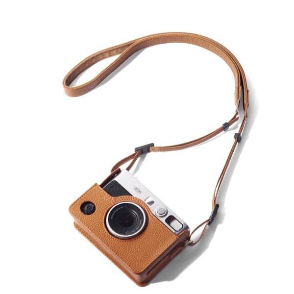 Genuine Retro Leather Case for Fujifilm Instax Mini EVO Instant Camera Storage Bag Soft Protective Shell with Shoulder Strap