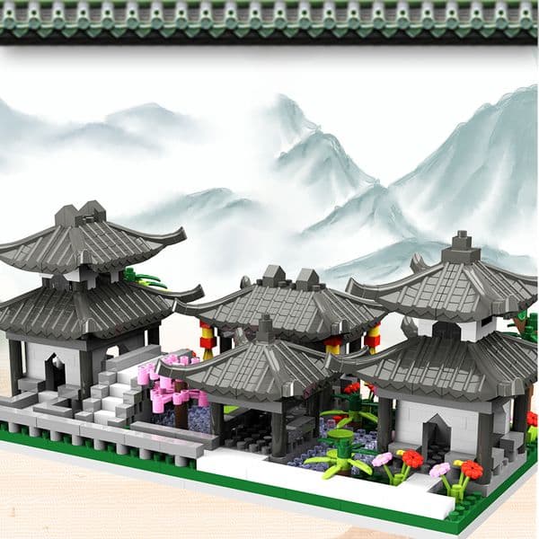 Assembled building blocks Suzhou garden 3-in-1 DIY small particle children's puzzle toy gift