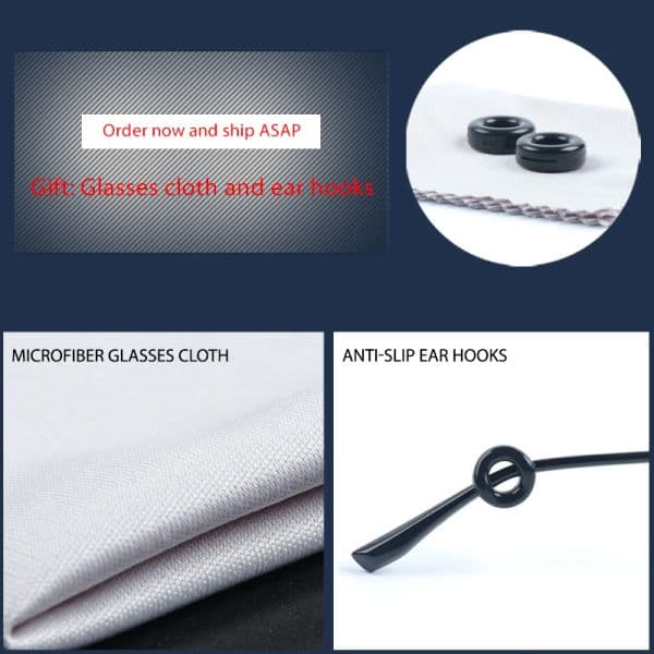 COLOUR_MAX 3pairs Glasses Foot Cover Eyeglasses Anti-slip Sport Sleeve for Men And Women