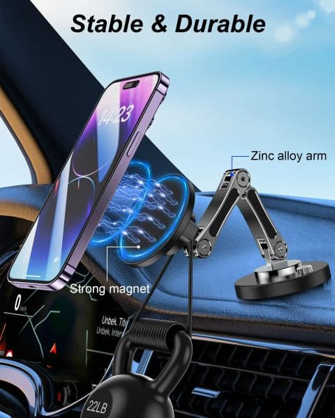 Foldable Magnetic Car Phone Holder Stand Dashborad Alloy Magnet Car Mount Smartphone Mobile Bracket For iPhone Samsung Xiaomi