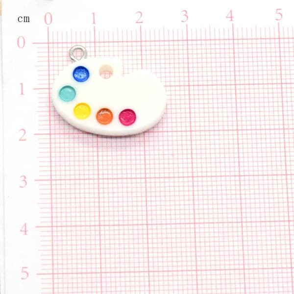 10pcs Resin Flatback Colorful Palette Earring Charms Cute Oil Painting Art Pendant For Keychain Crafts Diy Jewelry Making