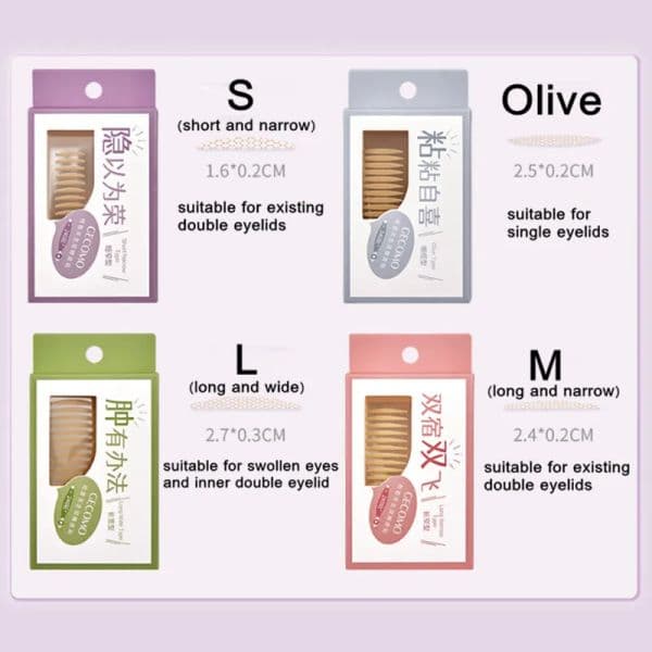 960PCS Invisible Double Eyelid Tape Sticker Long Lasting Double-Fold Self-Adhesive Lace Paste Clear Beige Big Eye Tools