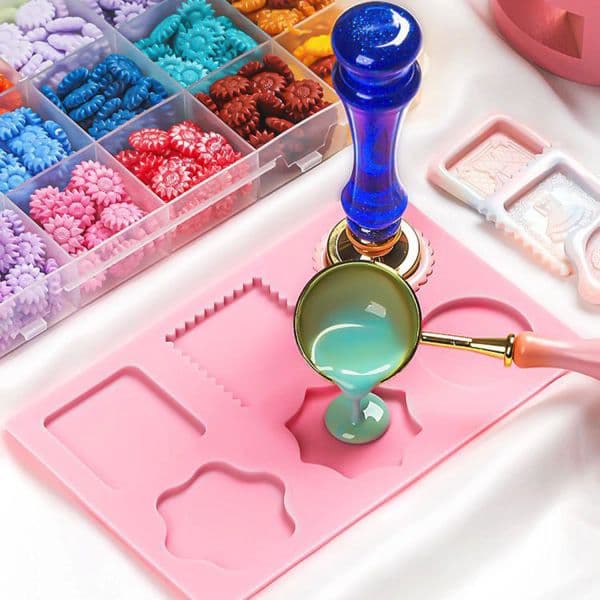 Wax Seal Stamp Silicone Mold Pad Multiple Shape Sealing Wax Mould Back Mats Sealing Fixer DIY Scrapbook Craft Auxiliary Tools
