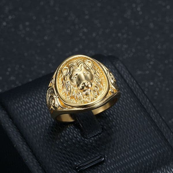 Hip Hop Casting Animal Ring High Polished Stainless Steel Gold Plated Jewelry