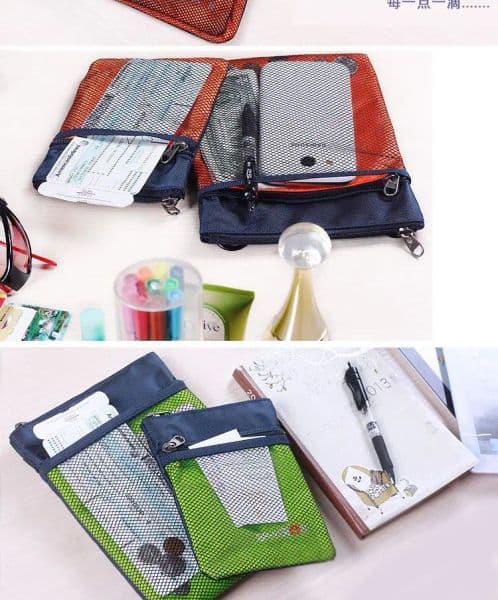 New Hanging Neck Passport Bag Anti-theft Document Pocket Outdoor Travel Storage Pack Shoulder Mobile Phone Bag Card Holder 95820