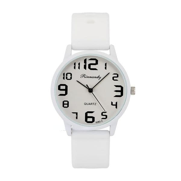 Casual Round Pointer Quartz Watch Analog Silicone Wristwatch For Women Girls Students