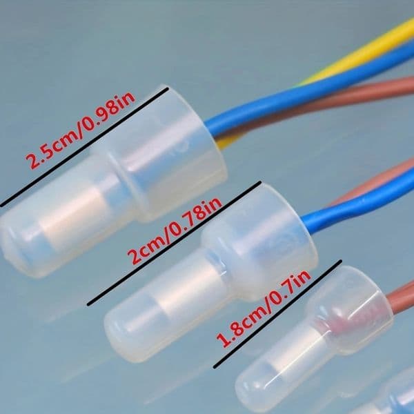 120Pcs Closed End Crimp Cap 22-16 16-14 12-10 AWG Gauge Wire Connector Terminal