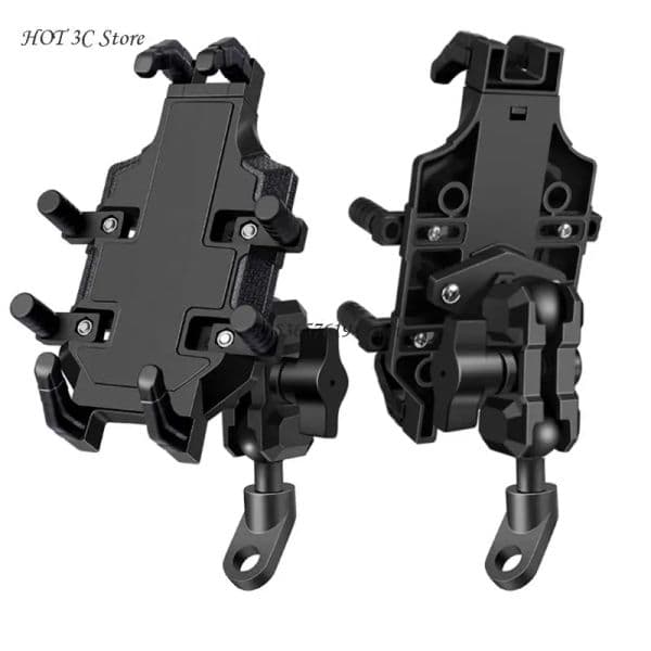 Durable Metal and Plastic Mobile phone Clamp Phone Mount Stand Handlebar /Rearview Mirror Mounts Shock Absorbing