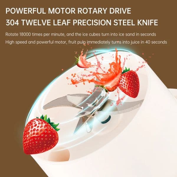 12 Blades Portable Blender Electric Juicer 350ML Fruit Mixers 3000mAh USB Rechargeable Smoothie Juicer Cup Squeezer Juice Maker
