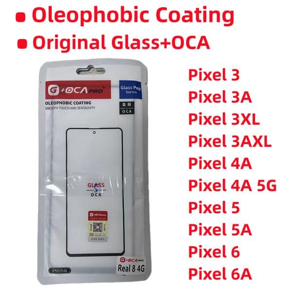 10x(Oleophobic Coating) Screen Touch Glass+OCA For Google Pixel 3 3A AXL 4 4XL 4A 5G 5 5A 6 6A 7A Touch Screen