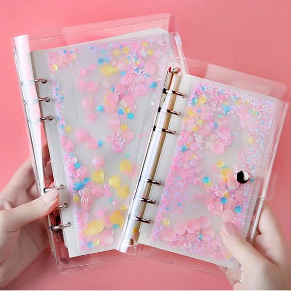 A5 A6 PVC Notebook Pouch Bags Kawaii 6 Holes Loose Leaf Inner Pocket for Binder Planner Diary Ticket Card Photos Organizers
