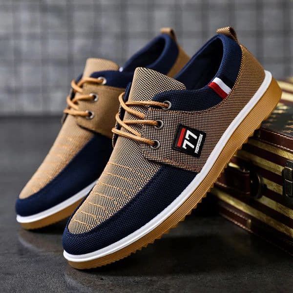 New Men's Canvas Lightweight Sports Casual Mesh Breathable Vulcanized Shoes for Men Classic Fashion Lace Up Work Shoe 8901e