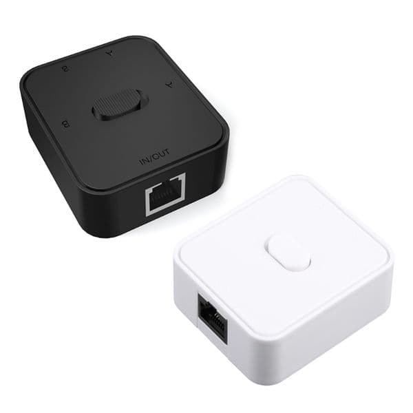 2 Port RJ45 LAN CAT6 Network Switch Selector 1000Mbps 2 In 1 Out/1 In 2 Out Internal External Network Switcher Splitter 3XUE