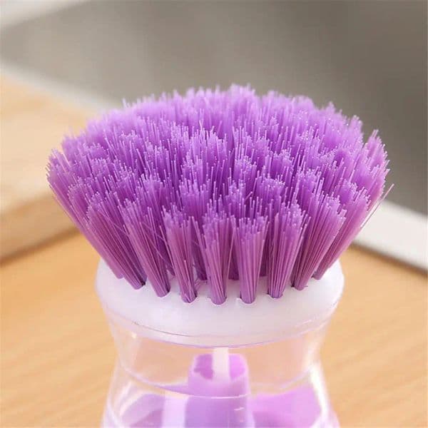 Kitchen Cleaning Brush Pot Dish Brush with Washing Up Liquid Soap Dispenser 2 In 1 Long Handle Cleaing Brush Dishwashing Brush