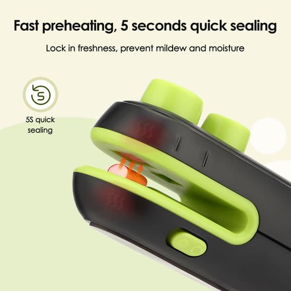 USB Rechargeable Mini Sealing Machine 2 In 1 Plastic Packaging Heating Vacuum Sealer Food Fresh Snack Bag Resealer Opener Tool