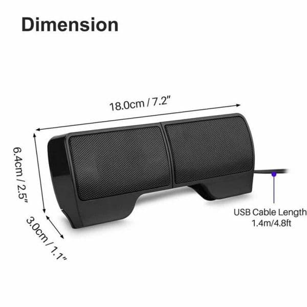 Mini Portable USB Stereo Speakers Line Controller Soundbar For Laptop Mp3 Phone Music Player PC With Clip